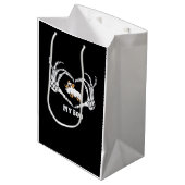 Meine Boo Chihuahua-Kostüme mit Skeletthörnchen Mittlere Geschenktüte (Vorderseite Schrägansicht)