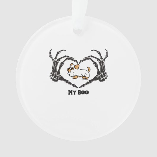 Meine Boo Chihuahua-Kostüme mit Skeletthörnchen Ornament (Vorderseite)