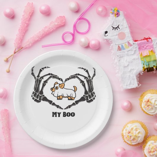 Meine Boo Chihuahua-Kostüme mit Skeletthörnchen Pappteller (Party)
