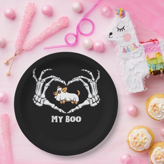 Meine Boo Chihuahua-Kostüme mit Skeletthörnchen Pappteller (Party)