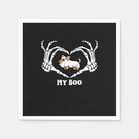 Meine Boo Chihuahua-Kostüme mit Skeletthörnchen Serviette (Vorderseite)