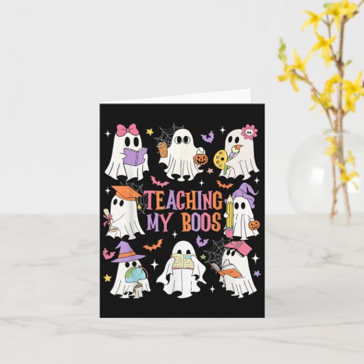 Meine Boos lehren Niedlich Ghost Groovy Lehrer Karte (Gelbe Blume)
