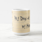 Meine Borzoi Ate Meine Hausaufgaben Kaffeetasse (Mittel)