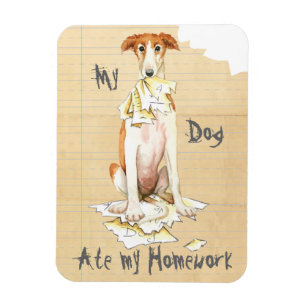 Meine Borzoi Ate Meine Hausaufgaben Magnet
