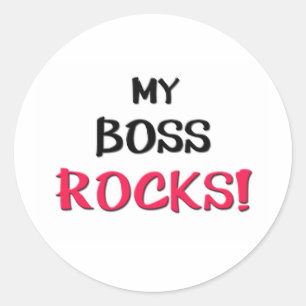 Meine Boss Rocks Runder Aufkleber