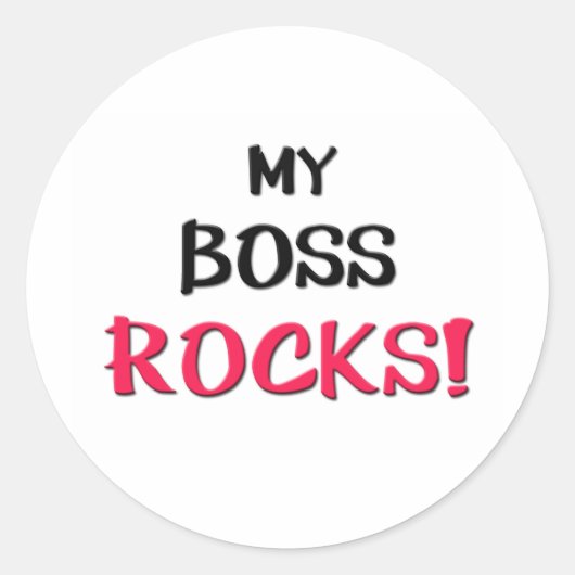 Meine Boss Rocks Runder Aufkleber (Vorderseite)