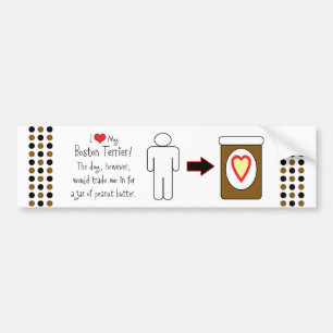 Meine Boston-Terrier-Liebe-Erdnussbutter Autoaufkleber