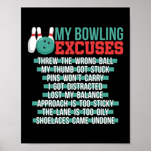 Meine Bowling-Ausreden Poster (Vorne)