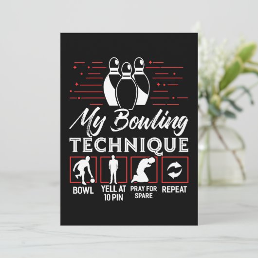 Meine Bowling-Technik Einladung (Stehend Vorderseite)