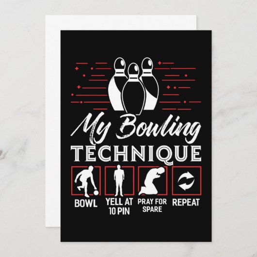 Meine Bowling-Technik Einladung (Vorne/Hinten)