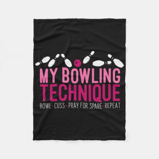 Meine Bowling-Technik - Funny Bowler Fleecedecke (Vorderseite)