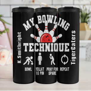Meine Bowling-Technik Funny Graphic Thermosbecher
