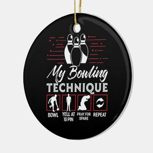 Meine Bowling-Technik Keramik Ornament (Links)