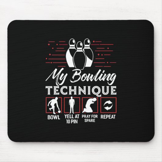 Meine Bowling-Technik Mousepad (Vorne)