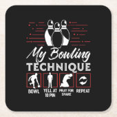 Meine Bowling-Technik Rechteckiger Pappuntersetzer (Vorderseite)