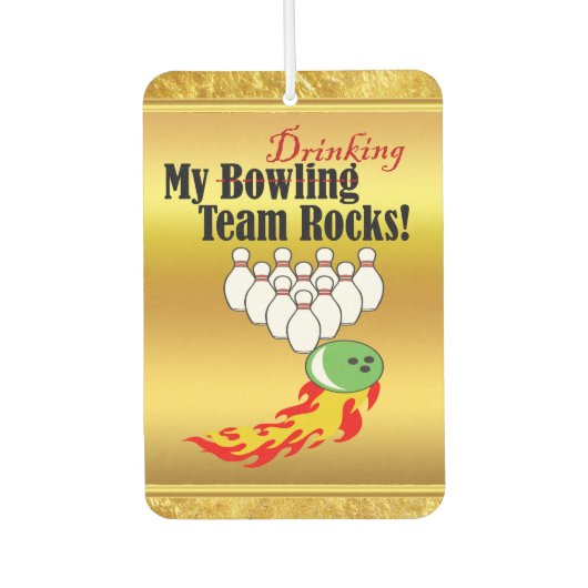 Meine Bowling- und Trinkmannsgesteine Autolufterfrischer (Vorderseite)