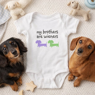 Meine Brüder sind Wiener Doppel-Dachshund Baby Strampler