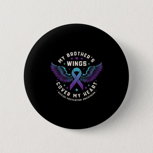 Meine Brüder Wings decken meine Herz-Suizidprävent Button (Vorderseite)