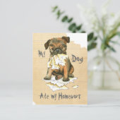Meine Brüsseler Griffon Ate Meine Hausaufgaben Postkarte (Stehend Vorderseite)