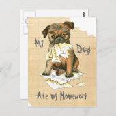 Meine Brüsseler Griffon Ate Meine Hausaufgaben Postkarte (Vorne/Hinten)