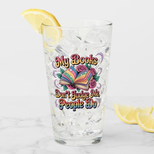 Meine Bücher beurteilen mich nicht... Glas (Vorderseite Ice)