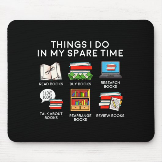 Meine Bücher Dinge Freizeit Lesen Mousepad (Vorne)