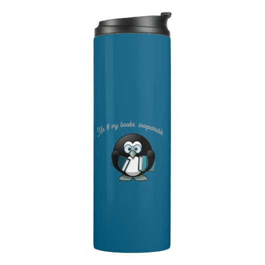 Meine Bücher sind unzertrennlich Thermosbecher (Nach links gedreht)