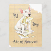 Meine Bull Terrier Ate Meine Hausaufgaben Postkarte (Vorderseite)