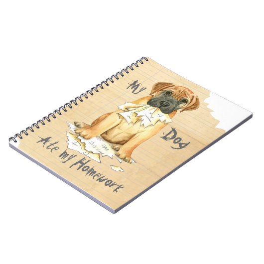 Meine Bullmastiff Ate Meine Hausaufgaben Notizblock (Linke Seite)