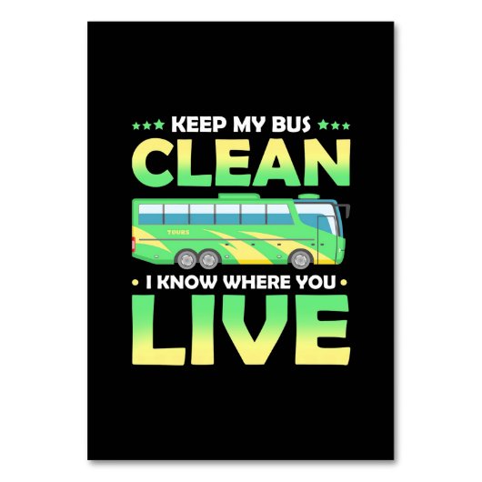 Meine Busreinigung behalten Tischnummer (Vorderseite)