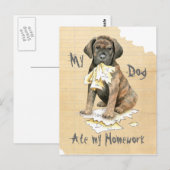 Meine Cane Corso Ate meine Hausaufgaben Postkarte (Vorne/Hinten)
