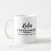Meine Cat Approval Date Night Funny Data Rule Kaffeetasse (Links)