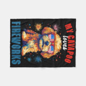 Meine Cavapoo Lieben Feuerwerk 4. Juli Patriotic D Fleecedecke (Vorderseite (Horizontal))