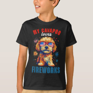 Meine Cavapoo Lieben Feuerwerk 4. Juli Patriotic D T-Shirt