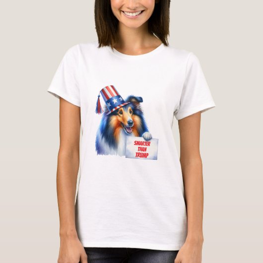 Meine Collie ist schlauer als Trump T-Shirt (Vorderseite)