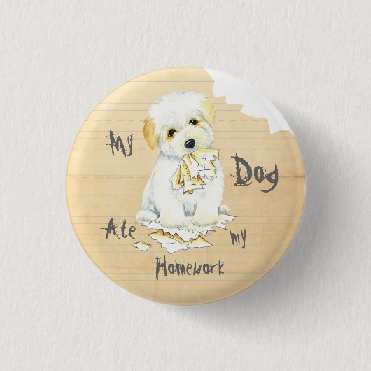 Meine Coton Ate Meine Hausaufgaben Button (Vorderseite)