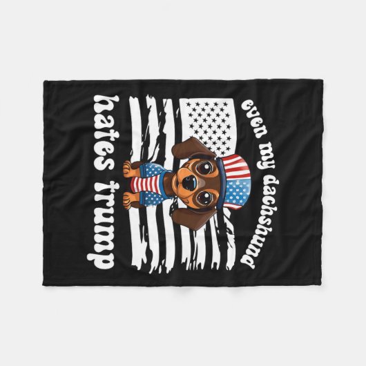 Meine Dackel hasst Trump Dogs Kamala Harris Vote Fleecedecke (Vorderseite (Horizontal))