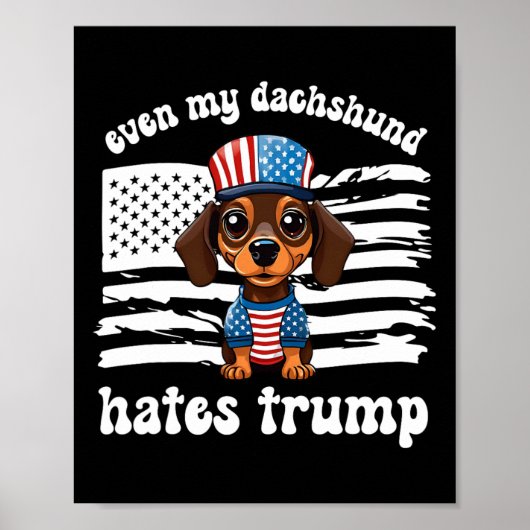 Meine Dackel hasst Trump Dogs Kamala Harris Vote Poster (Vorne)