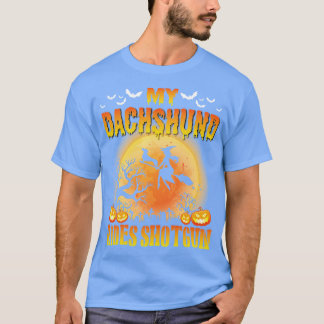 Meine Dackel Hundeschritte zu Halloween Shot Happy T-Shirt