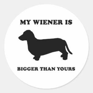 Meine Dackel ist größer als Ihre Runder Aufkleber