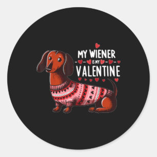 Meine Dackel ist mein Valentin - Niedliche Dackel  Runder Aufkleber