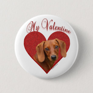 Meine Dackel Valentine Button
