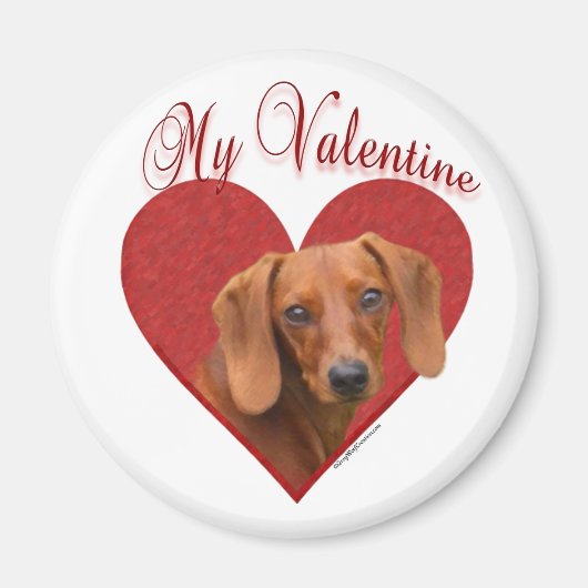 Meine Dackel Valentine Magnet (Vorne)