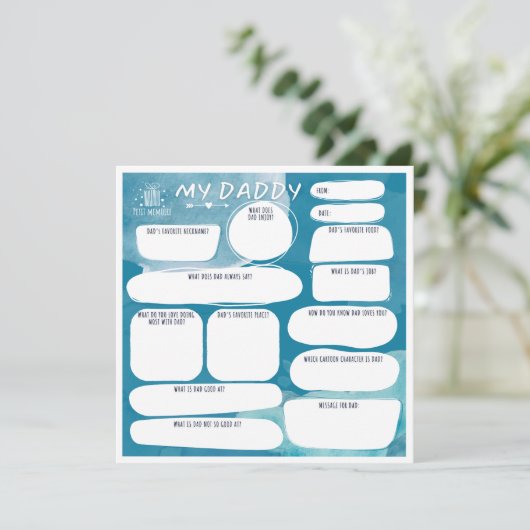 Meine Daddy_personalisiert Grußkarte Karte (Stehend Vorderseite)