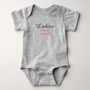 Meine Damen, ich bin angekommen Süßer Junge Baby Strampler