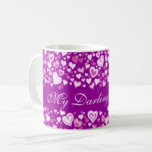 Meine Darling Daughter Herz lila rosa Tasse (Vorderseite Links)