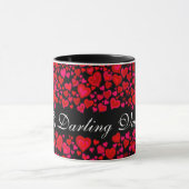 Meine Darling Valentinherzen rosa schwarze Tasse (Zentrum)