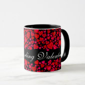 Meine Darling Valentinherzen rosa schwarze Tasse (VorderseiteRechts)