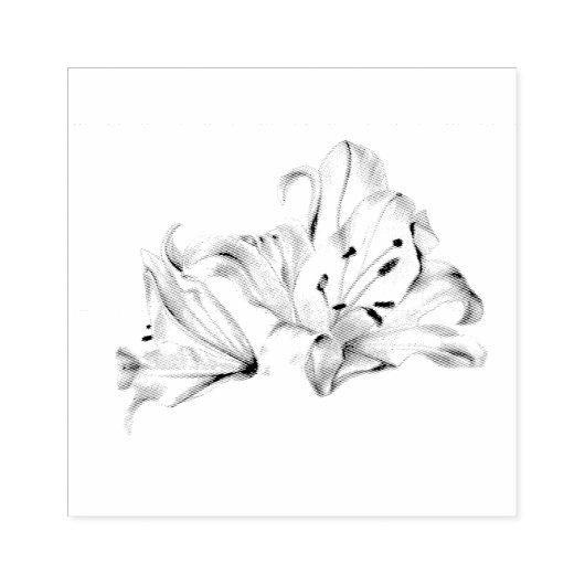 Meine Darling White Lily Elegant Botanischer Chic Gummistempel (Prägung)