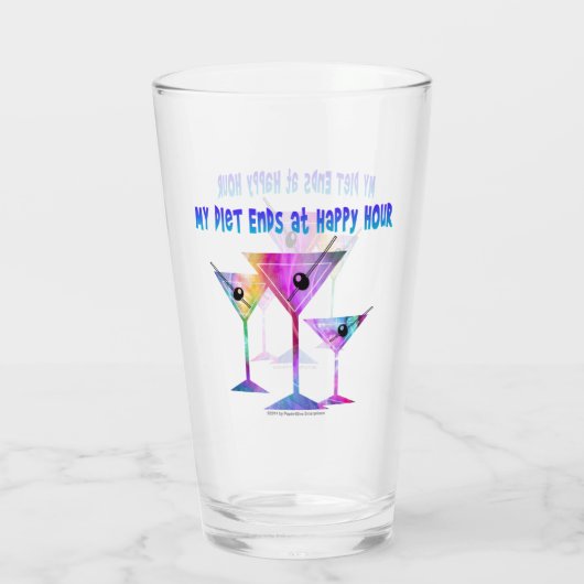 Meine Diät beendet an glückliche Stunde #Drink Glas (Rückseite)
